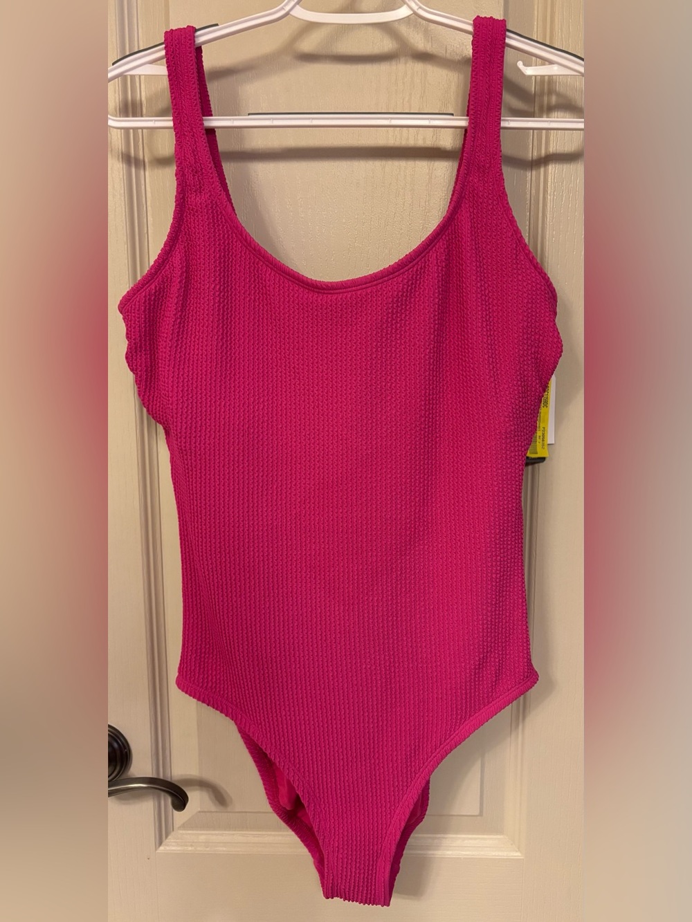 Time and Tru Hot Pink Textured One-Piece Swimsuit Size 16-18 XL